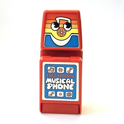 Vintage 1982 Playskool Electronic Musical Toy Flip Phone - Tested - Works READ
