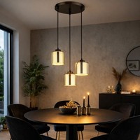 Pendellampe HäNgeleuchte Wohnzimmerlampe Glas Chrom KüChenleuchte Led H 120 Cm