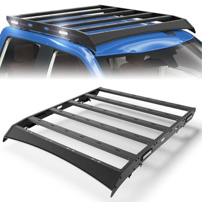 Roof Rack 2009-2014 Ford F150 Crew Cab Full Platform LED Lights Steel 300LB