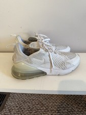 Nike Air Max 270 Triple White Low Top Running Sneaker Breathable 7 youth
