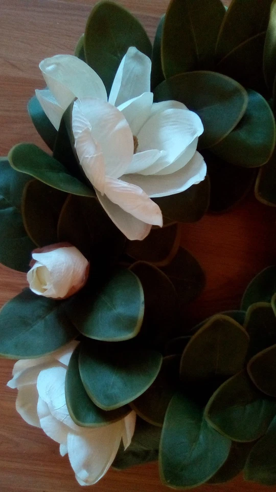 Magnolia Wreath By Frontgate...... Stunning Full Blossoms And Buds - Image 3 of 4