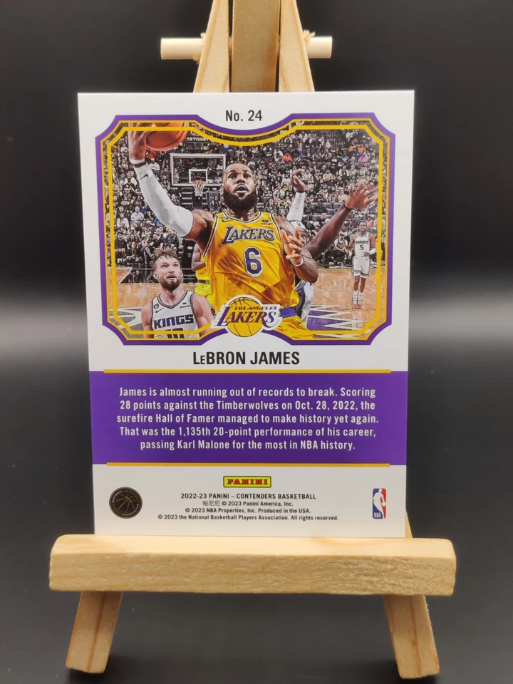 2022-23 Panini Contenders Lebron James Purple & Gold Ticket to the Hall Lakers - Image 2 of 2