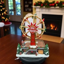 2017 St. Nicholas Square Ferris Wheel Illuminated Hand-Painted Christmas Village