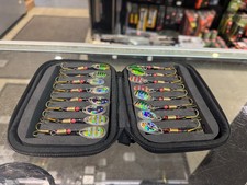 PREDATOR PIKE FISHING TACKLE - 16 PIECE SPINNER SET, WITH CASE. PERCH, ZANDER