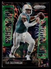 2025 Panini Prizm Fireworks Green Ice Tua Tagovailoa Miami Dolphins #9