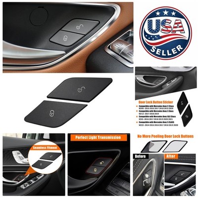 Elegant Black Door Lock Control Switch Covers for Mercedes C/E/GLC/S-Class