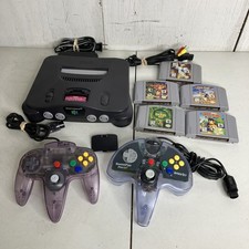 Nintendo 64 N64 Console Bundle 2 Controllers 5 Games Diddy Kong Racing Star Wars