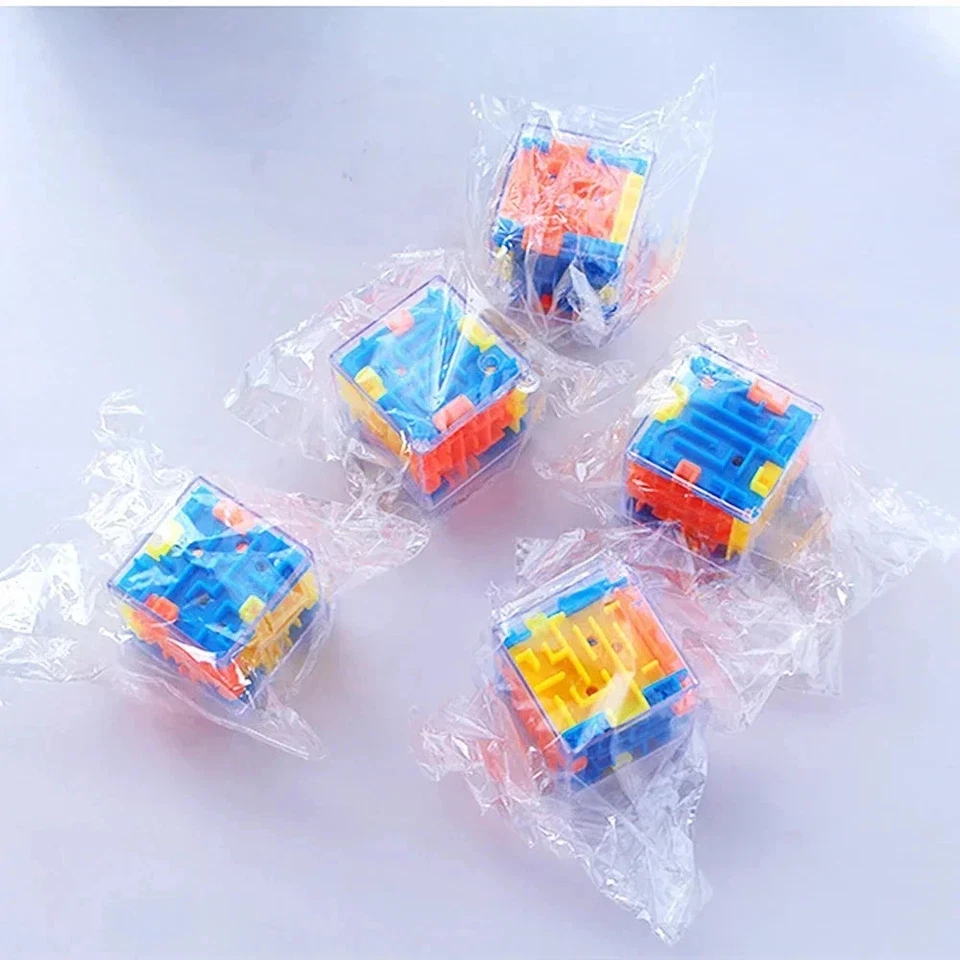 1 pieza Mini Cubo Mágico Laberinto 3D Seis Caras Transparente Puzzle Velocidad Cubo Bola Rodante Foto 2 de 4