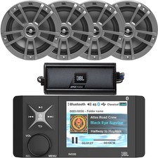 JBL Marine Bluetooth Stereo Receiver, 4x 6.5" 180W Boat Speakers, 4CH Amplifier