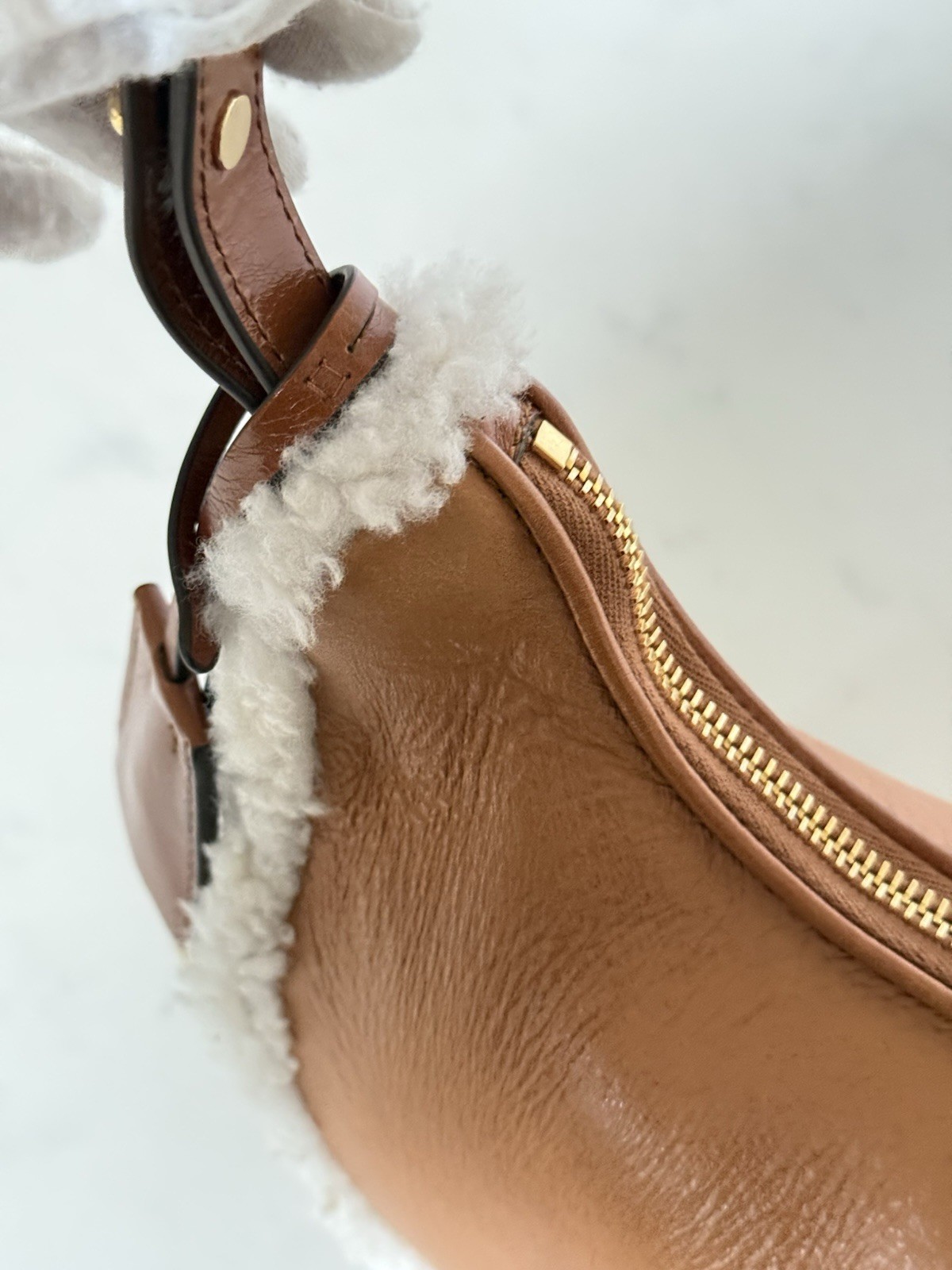 Authentic Prada Arqué Shearling Small Crossbody B… - image 17