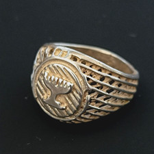 Menorah Ring Sterling Silver Men's Israeli Signet Vintage Retro Judaica Pinky