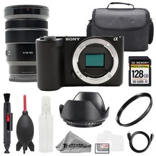 Sony ZV-E10 II Black E PZ 18-105mm f/4 G OSS Lens 128GB Bag UV Filter- Kit