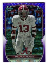 2022 Bowman University Chrome Purple Mini-Diamond Refractor #74 Malachi Moore 