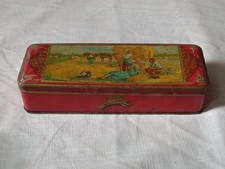 BOITE vintage TOLE LITHOGRAPHIEE récolte EPI BLE années 30 PAYSAN paille GERBE