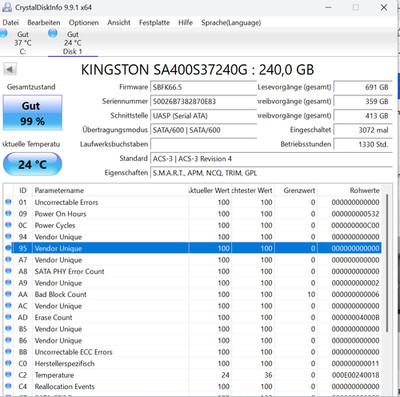 Kingston SSD 2,5 Zoll 240GB SSD - SA400S37/240G