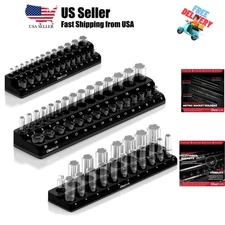 Magnetic Socket Organizer | 3 Piece Socket Holder Kit | 1/2-Inch, 3/8-Inch, &...