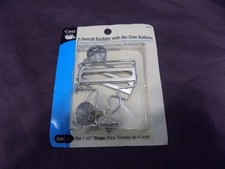 Dritz 2 Overall Buckles With No-Sew Buttons For 1-5/8" Straps 2/Pkg Nickel 88-65