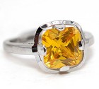 2CT Heat Treated Yellow Topaz 925 Sterling Silver Ring Jewelry Sz 6 NF1-7 — photo 2