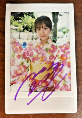 Hikari Aozora Autographed Signed Instax photo Cheki Japan Femail Idol miss av