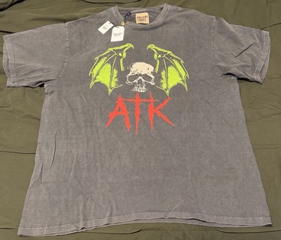 Gallery Dept Art That Kills ATK Skull Wings Washed Black T-Shirt NWT