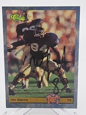 1993 Classic Irv Smith #38 New Orleans Saints Rookie RC Signed Autographed Card. rookie card picture