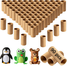 Cardboard Tubes for Craft, 90 PCS Brown Thick and Sturdy Toilet Paper Rolls for