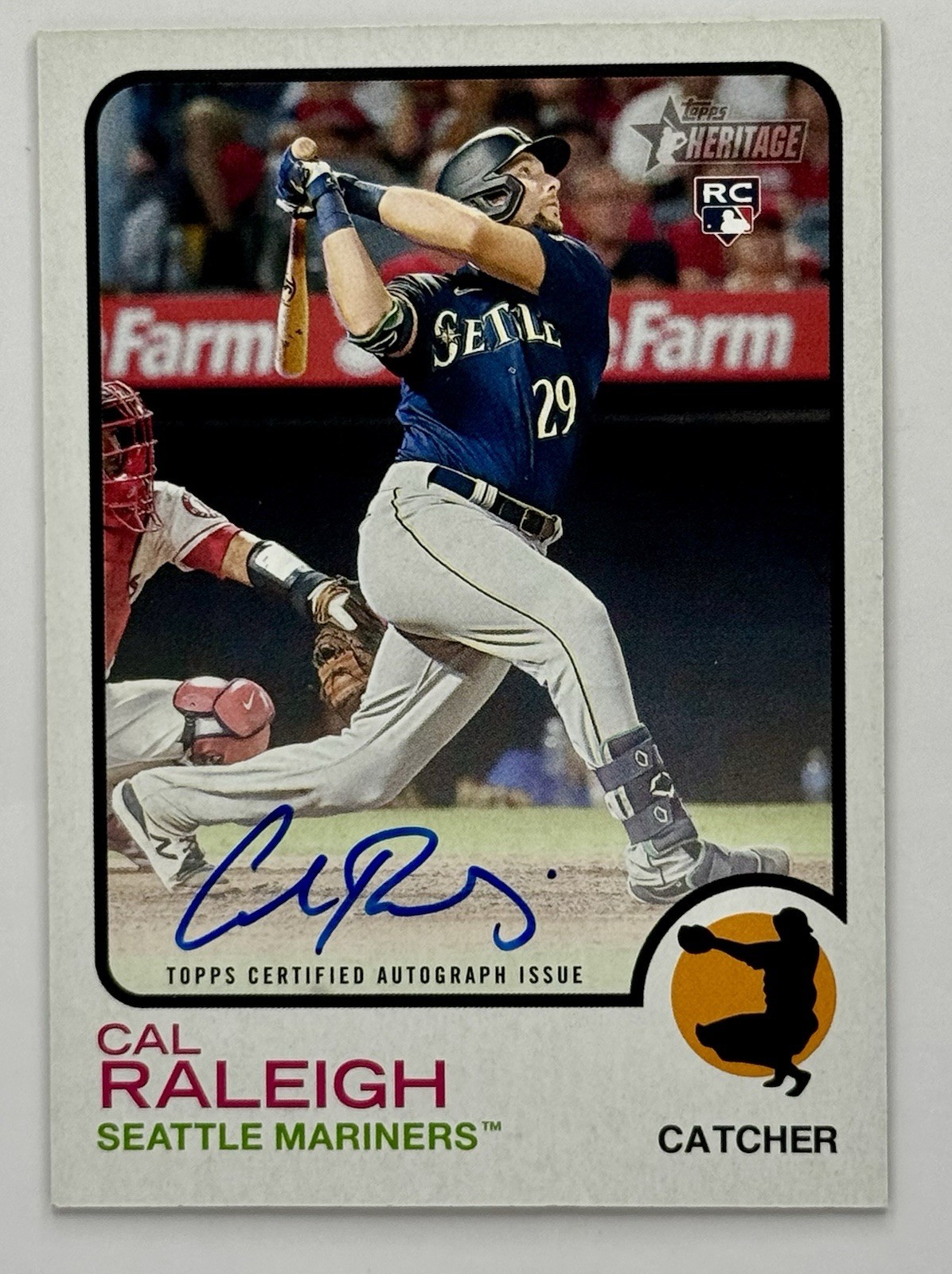 2022 TOPPS HERITAGE CAL RALEIGH RC REAL ONE AUTO #ROA-CR MARINERS Rookie