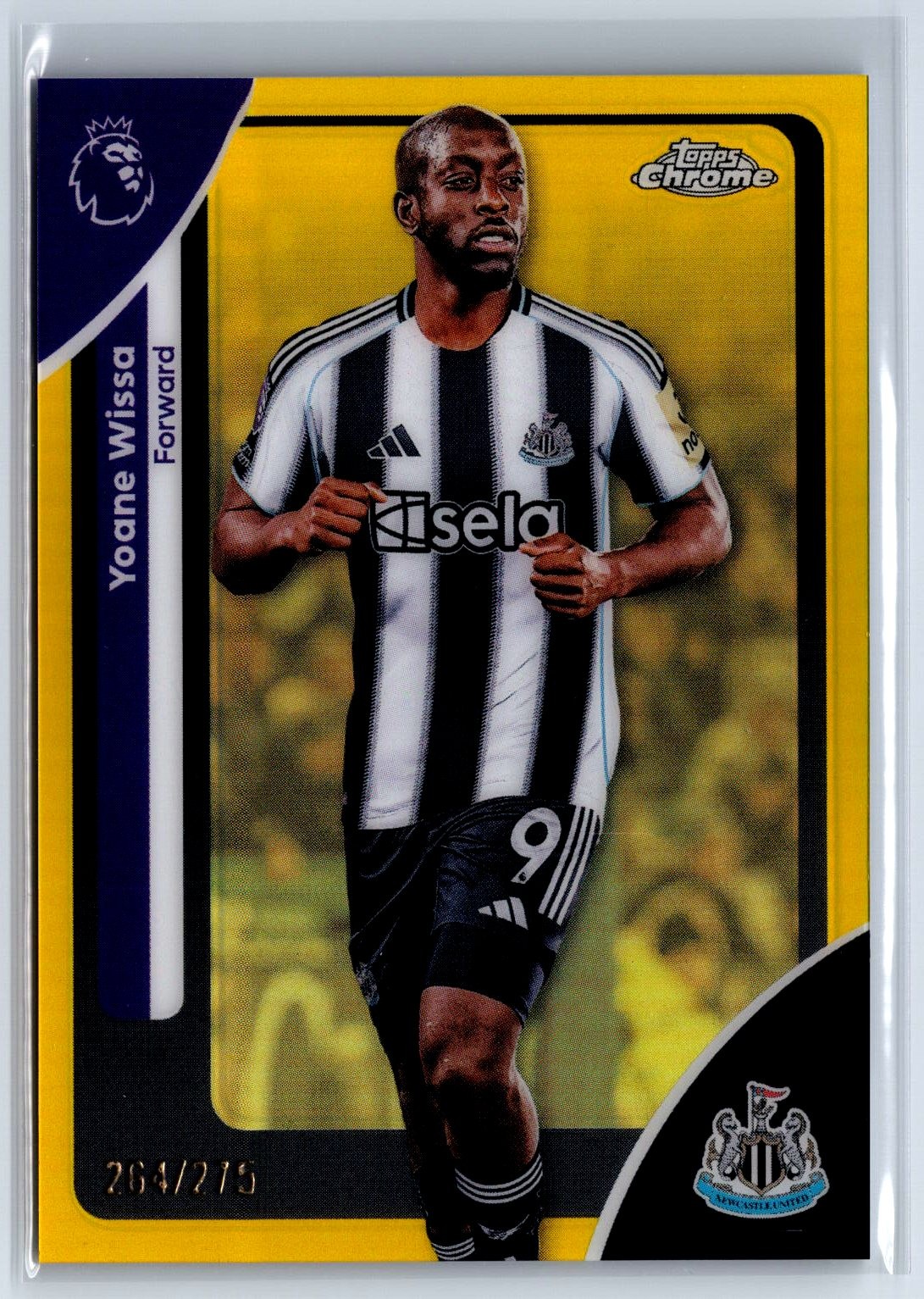 2025-26 Topps Chrome Premier League #141 Yoane Wissa Yellow Refractor #/275