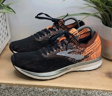 Brooks Ricochet Black Orange Mens Size 8.5 Running Gym Shoes Casual Comfort 