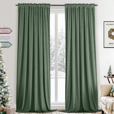 Velvet Curtains 84 inches 2 Panels - Luxury 52"W x 84"L Pack of 2 Sage Green