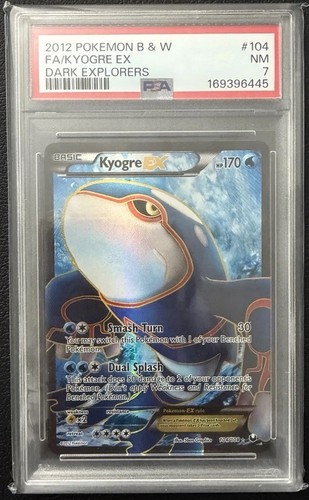 Pokemon BLACK & WHITE DARK EXPLORERS 104/108 Full Art Kyogre EX PSA 7