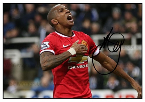 11464. Ashley Young Signed Pictures A4 Prints Everton Man United Villa etc.