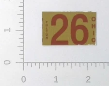 Vintage Ohio 26 Fulton County License Plate Registration Decal Sticker