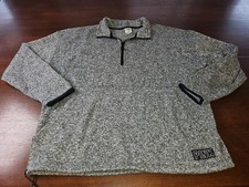 VICTORIA S SECRET PINK QUARTER ZIP SWEATSHIRT-SIZE Large GRAY BLACK LOGO