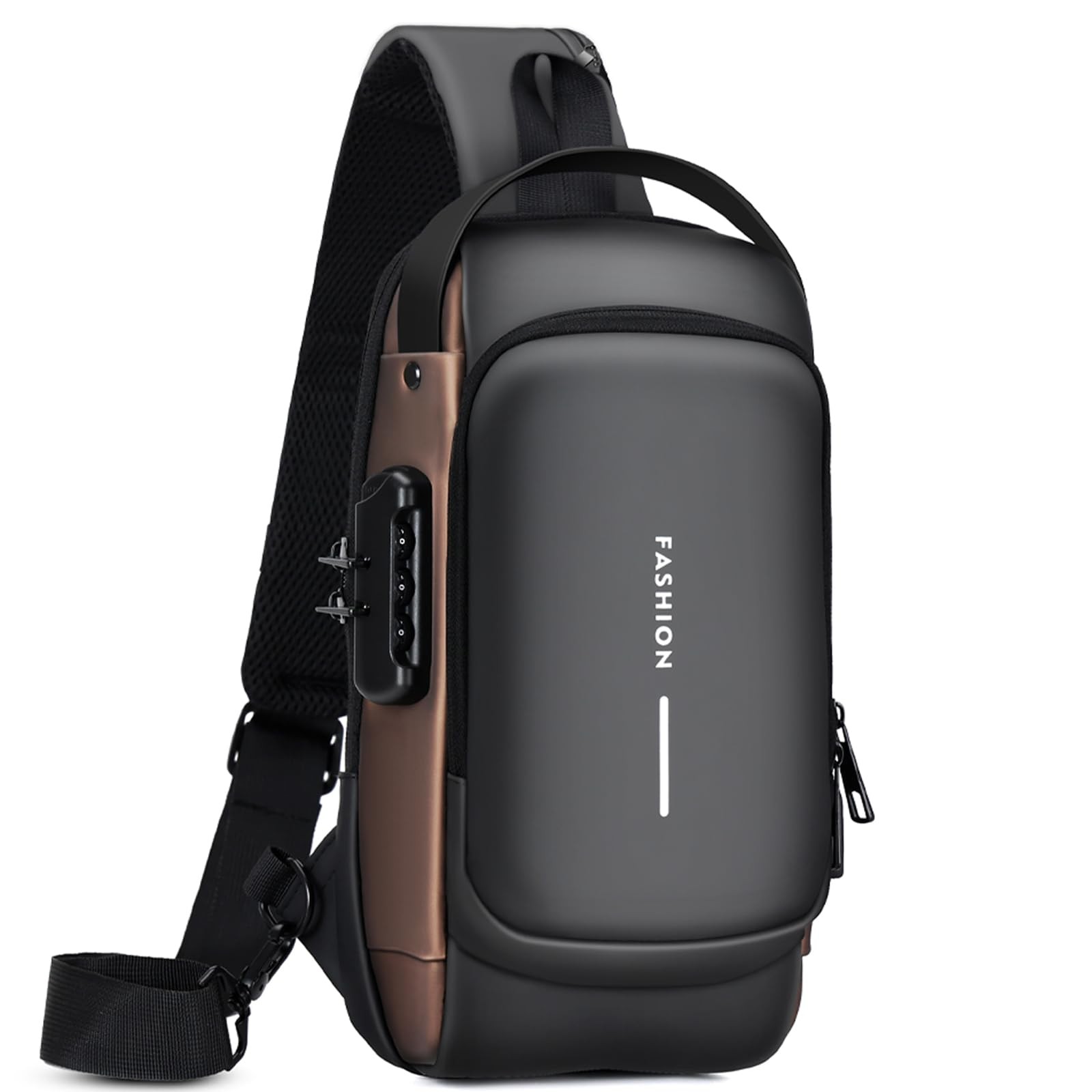 Men's Anti-Theft PU Leather Crossbody Sling Shoulder Bag