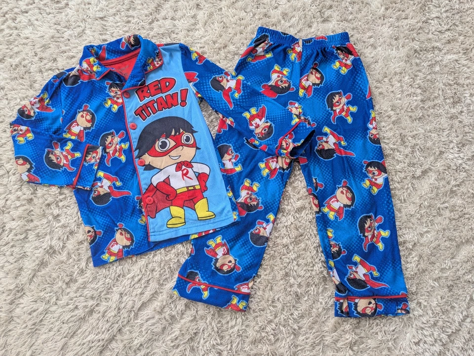 5 Boy Pajama Sets Lot Size 5 Characters PJ Separates + Paw Patrol Sock Slippers - Image 3 of 4