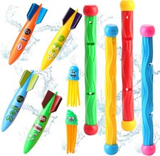 Dive Rings Pool Toys Adults, Diving Pool Toy for Kids Ages 4-8, Shark Torpedo Di