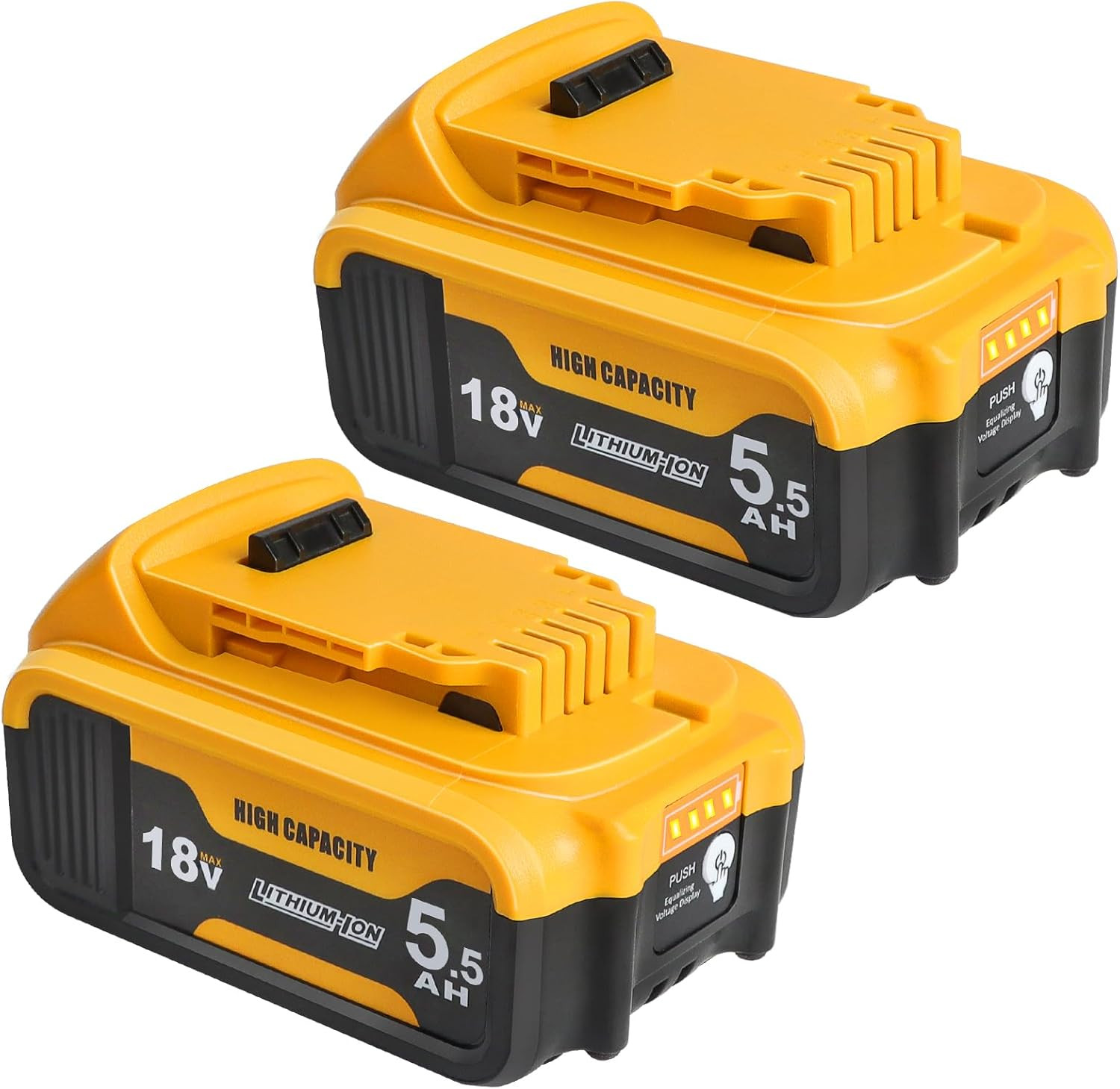 2 Batterie Di Ricambio DCB184 18 V 5,5 Ah Agli Ioni Di Litio Compatibili Con Bat