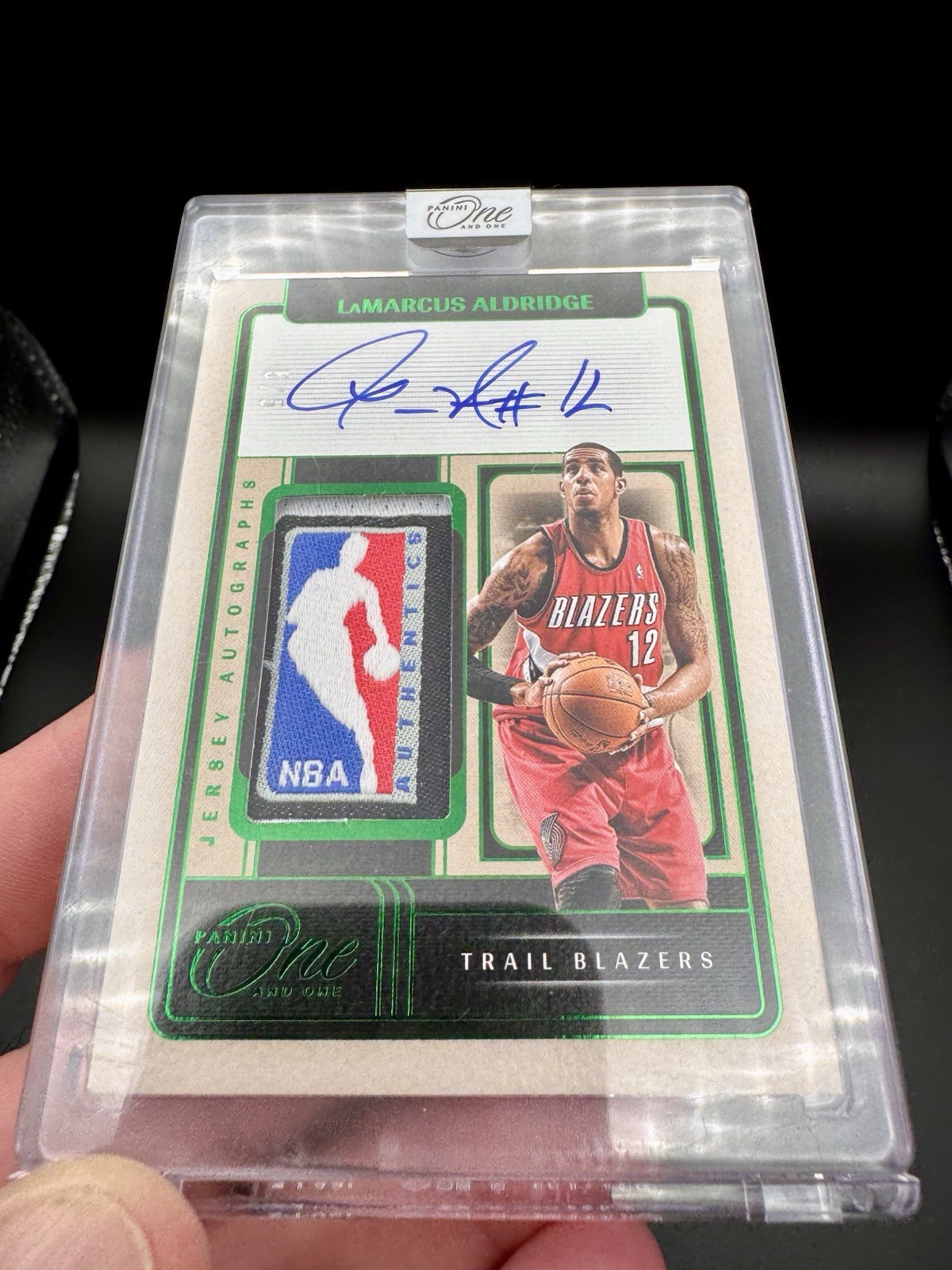 2024-25 Panini One And One LaMarcus Aldridge /5 Logoman Patch Auto Trail Blazers view 3