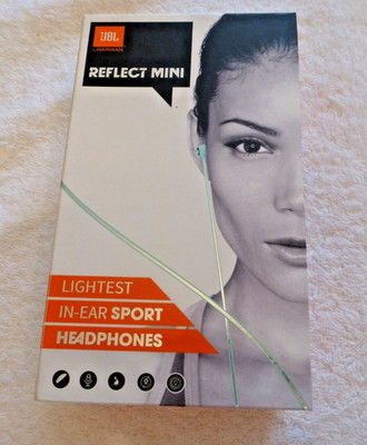 JBL Reflect Mini Wired In Ear Sport Headphones, Teal- New In Box