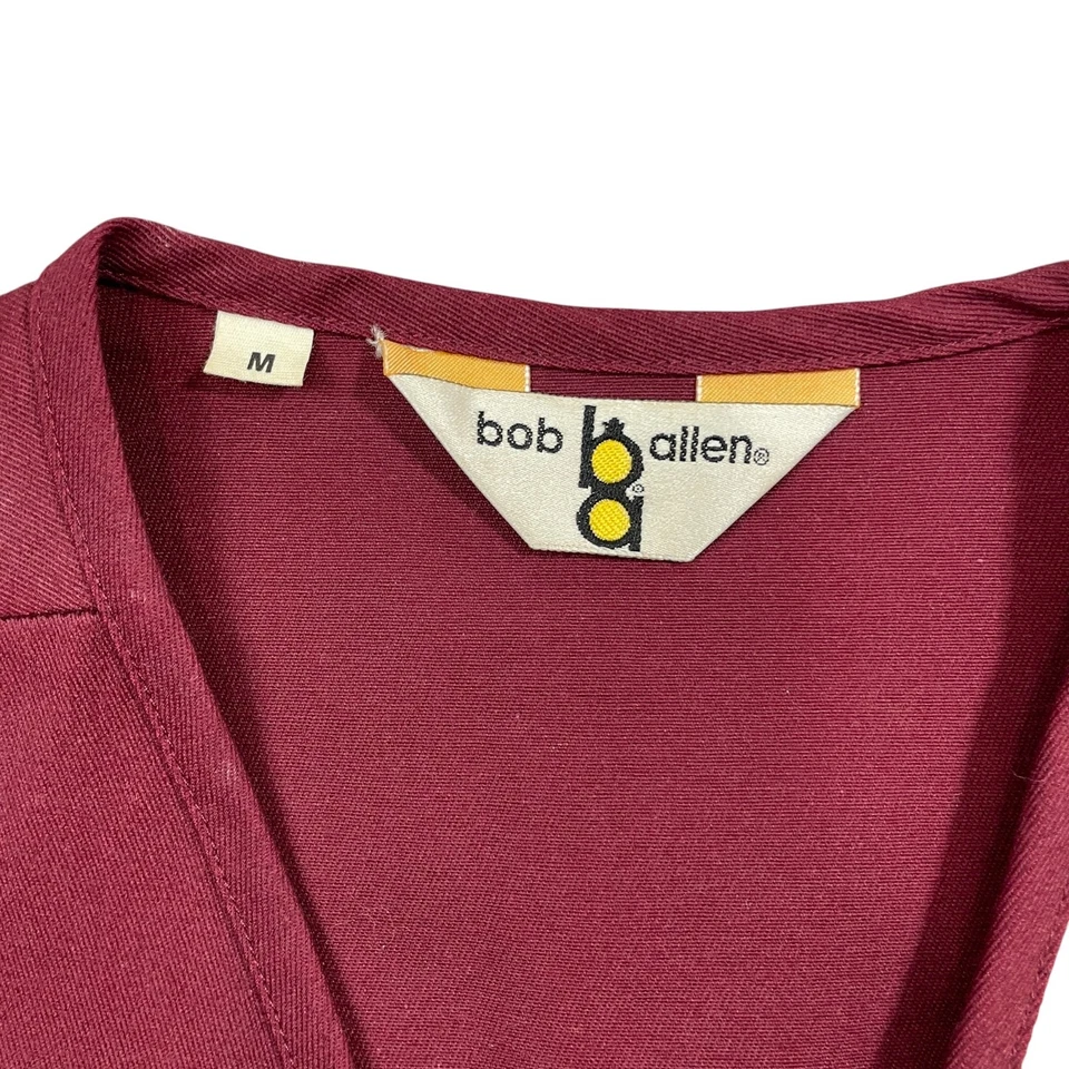 Bob Allen ;Medium Red Tan Hunting Vest Polyester Cotton Sleeveless Pockets - Image 3 of 4