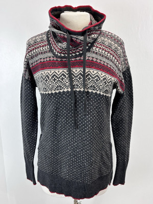EDDIE BAUER Wool Fair Isle Knit Holiday Sweater Soft Oslo Funnel Neck  Small