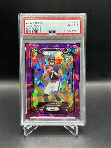 2023 Panini Prizm - CJ Stroud - Rookie #339 Purple Ice Prizm RC /225 PSA 10