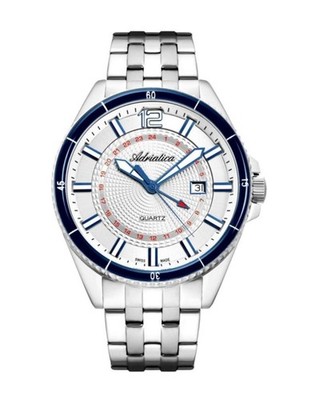 ADRIATICA Men Quartz Casual Watch Classic Dress Silver Dial Waterproof Swiss