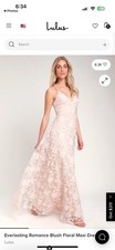 Lulus Everlasting Romance Blush Floral Maxi Dress Medium