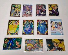 Sailor Moon Vintage 1990s Holographic Foil Prism Sticker Trading Card Lot of 11
