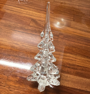Crystal Clear Clear Crystal Christmas Tree Figurine, Glossy Finish, Taiwan