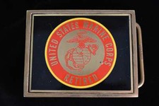 United States Marine Corps Retired Solid Brass Vintage Belt Buckle