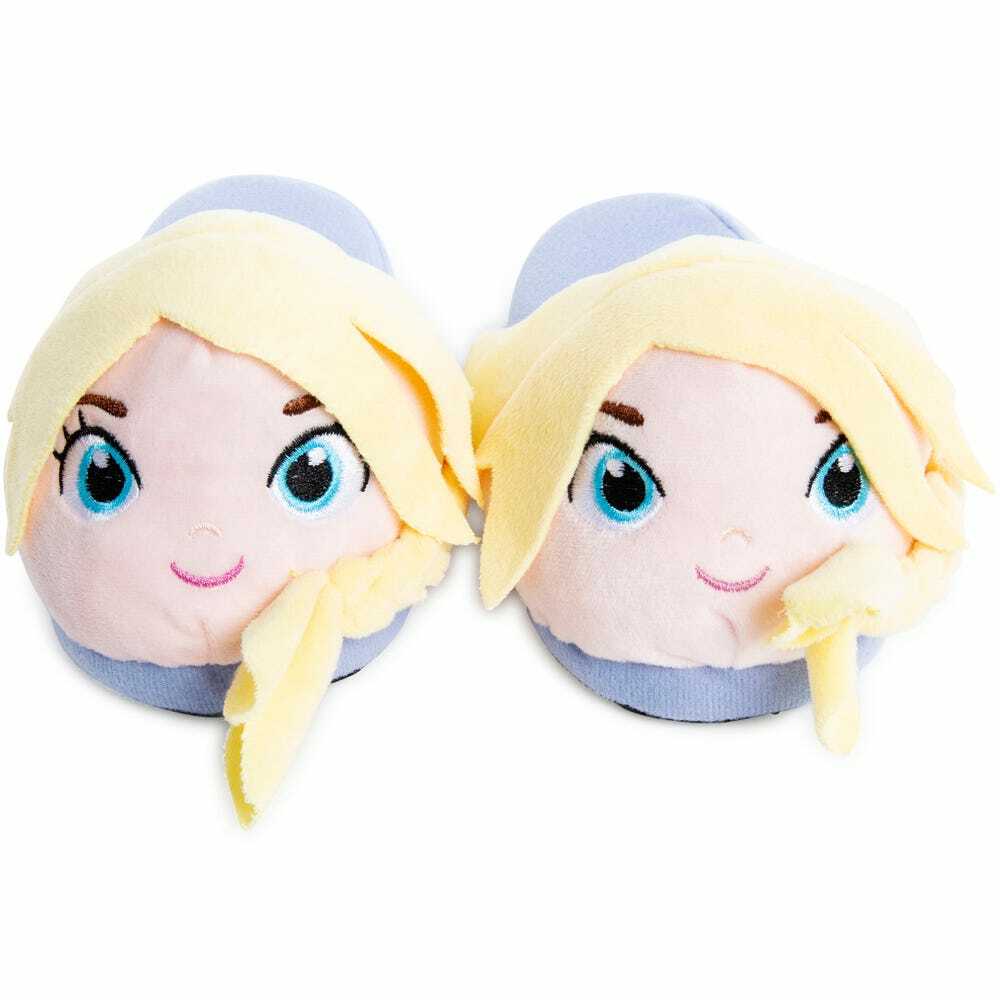 Disney FROZEN Elsa Plush Doll SLIPPERS Girls Size L Kids Child