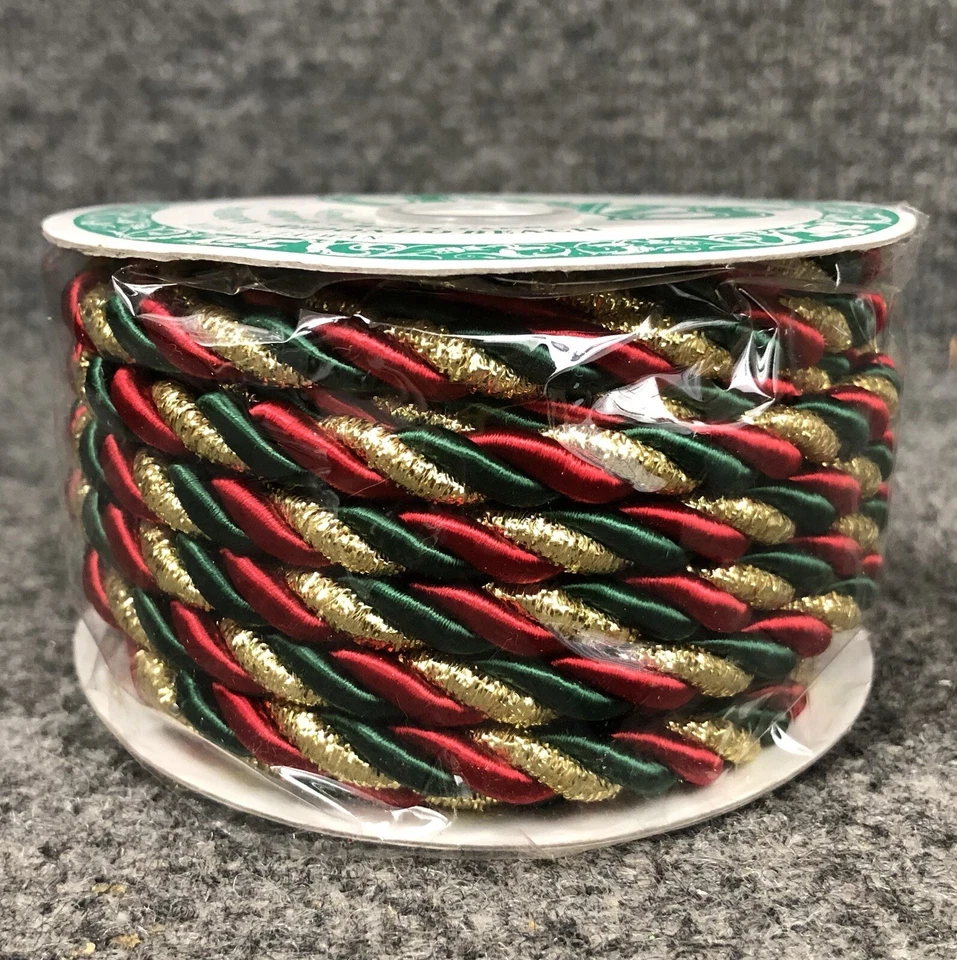 Lot Of 50 Yards Vintage Christmas Ribbon (2) 1” Wired (2) 7/8” (1) Cord 10yds Ea - Image 2 of 4